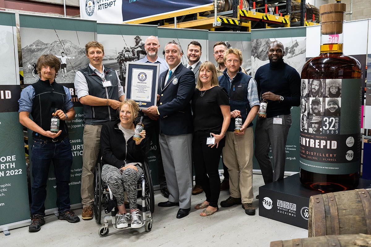 Team Intrepid & explorers Dwayne Fields FRGS, Karen Darke MBE, Will Copestake and Olly Hicks on the day of Guinness World Record Certification - Image courtesy of Fah Mai and Rosewin Holdings Plc